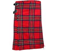 SHYNE KILTS U.K Royal Stewart Homme 5 Yard Écossais Kilts Kilt Écossais 13oz Highland Décontracté Kilt - Rouge/Noir, Rouge/Noir, 40"
