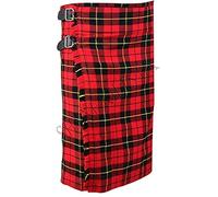 SHYNE KILTS U.K Wallace Homme 5 Yard Écossais Kilts Kilt Écossais 13oz Highland Décontracté Kilt - Rouge/Noir, Rouge/Noir, 38"