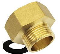 SHYNE Premium 1/2'' par 3/4'' pouce Réducteur fait de laiton de haute qualité robuste et antirouille Mamelon de connexion Prise de tuyau - Femelle 20/27 par Mâle 15/21 (2 pièces)