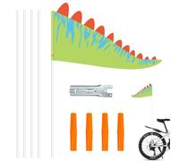 SHYSBV Drapeau de vélo pour enfant, drapeau dinosaure pour enfants, drapeau triangulaire réglable, drapeau sûr pour remorque de vélo, drapeau de vélo pour enfant avec bandes réfléchissantes, 150 cm