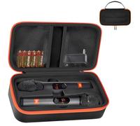 SHYSBV Étui de microphone Bluetooth - Compatible avec Wireless Two & PartyBox, série JBL - Boîte de transport pour 2 microphones, récepteurs, adaptateurs et accessoires (noir)
