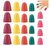 SHYSBV Lot de 20 embouts de doigts en caoutchouc réutilisables 5 tailles et couleurs pour compter de l'argent, écrire, trier, coller à chaud, jeux de sport