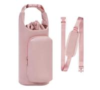 SHYSBV Sac de transport pour bouteille d'eau avec poche pour téléphone portable 900 ml 1,2 l - Porte-bouteille isotherme avec bandoulière réglable - Rose classique et moderne