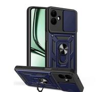 SHYXGLON Coque pour Realme GT 7 5G avec protection d'appareil photo coulissante, protection d'appareil photo, anneau magnétique hybride robuste, béquille - Coque militaire antichoc pour Realme GT 7