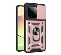 SHYXGLON Coque pour Realme GT 7 Pro 5G avec protection d'appareil photo coulissante, protecteur d'appareil photo, anneau magnétique hybride robuste, béquille, armure militaire antichoc pour Realme GT