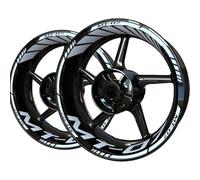 SHYYBD Autocollants Réfléchissants pour Jantes et Roues de Moto MT-07 Yamaha - Kit Décoratif pour Pneus (Blanc)