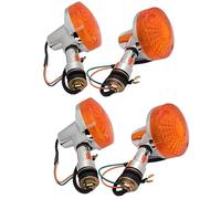 SHYYBD Clignotants Avant Et Arrière Moto pour Suzuki GN125 GN250 Clignotants Lampe Feu Position Latéral Imperméable Indicateurs(4 pièces)