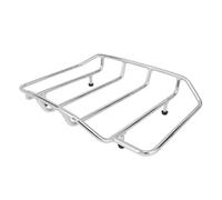 SHYYBD Pack De Voyage pour Moto, Porte-Bagages Supérieur, Coffre Pak pour Harley Touring Road King Street Glide FLHR FLHX FLHT FLHTCU 1984 - 2018 Support d'étagères(Chrome)