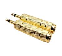 SHYYOULQE Adaptateur de son en alliage robuste de 6,5 mm vers 3,5 mm résistant à la corrosion Connecteurs dorés Connectivité musicale de qualité studio Adaptateur plaqué or