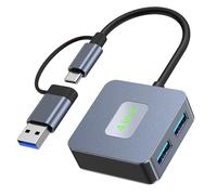 SHYYOULQE Adaptateur USB 10 Gbps 4 ports 3.2 Port Extender Câble d'extension en aluminium pour PC Portable Accessoires Hub USB en aluminium