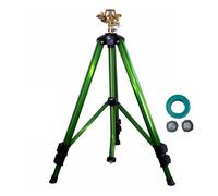 SHYYOULQE Arroseur rétractable en alliage métallique avec base en forme de trépied - Tête effet bronze - 4 motifs de saupoudrage - Structure d'arrosage de jardin - Effet bronze solide