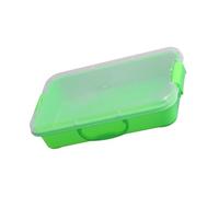 SHYYOULQE Bac à sable empilable avec couvercle autocollants, bac sensoriel portable pour enfants, rangement artistique, bleu, vert, jeu imaginatif pour intérieur/extérieur