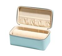 SHYYOULQE Boîte de rangement sophistiquée à 2 étages en cuir synthétique verrouillable pour assortiment de bijoux ménagers anti-poussière