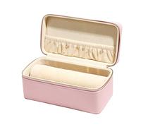 SHYYOULQE Boîte de rangement sophistiquée à 2 étages en cuir synthétique verrouillable pour assortiment de bijoux ménagers anti-poussière