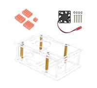 SHYYOULQE Coque transparente pour boîtier de carte mère RaspberryPi5 en acrylique avec ventilateur de refroidissement Dissipateurs thermiques en option