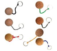 SHYYOULQE Double anneaux de flottaison en liège pour sports nautiques, porte-clés en forme de boule en bois flottante pour kayaks voiliers, anneaux en liège légers