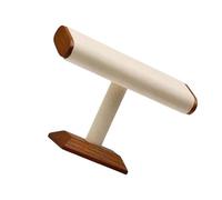 SHYYOULQE Étagère d'exposition de bijoux moderne avec base en bois gris/beige - Présentoir décoratif multi-scènes pour accessoires - Support à bijoux doublé en velours