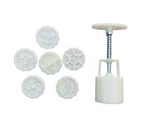 SHYYOULQE Moule à biscuits 50 g avec 6 tampons en forme de fleur - Presse à la main - Moule à gâteau aux haricots verts