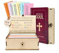 SHYYOULQE Organiseur de bureau en bois durable pour fournitures de notes, solution de rangement faite à la main, versets de la Bible, boîte à cartes, porte-notes en bois