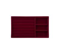 SHYYOULQE Plateau à bijoux en peluche robuste avec plusieurs emplacements pour boucles d'oreilles et bagues de rangement dans un tiroir ou une commode