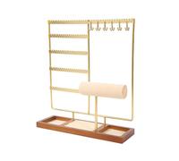SHYYOULQE Présentoir polyvalent pour colliers et bijoux avec anneaux en flanelle douce pour la maison ou le magasin, support à bijoux noir résistant à la rouille