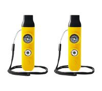 SHYYOULQE Sifflet multifonction 7 en 1 pour camping, randonnée, extérieur, boussole, loupe, lampes de poche LED, thermomètres pour la survie, outil de survie multifonctionnel