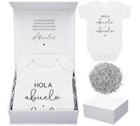 Shyyween Lot de 4 cartes d'annonce de grossesse pour Abuelos, Hola Abuelos - Coffret cadeau avec coffret cadeau