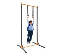 SHZICMY Barre de gymnastique pour enfants, intérieur/extérieur, robuste, avec anneaux, barre de gymnastique horizontale pour entraînement à domicile, hauteur réglable, 160-215 cm, appareil