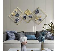 SHZICMY Lot de 3 décorations murales en métal en forme feuille ginkgo Décoration murale dorée pour salon, chambre à coucher, salle à manger (Couleur aléatoire) 164 x 70,5 cm