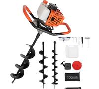 SHZICMY Tarière à essence avec 3 embouts de perçage 100/150/200 mm, 52CC tarière à essence 2-temps pour trous de terre, poteaux de clôture, puissance 1460W, tarière à pieux, tarière de jardin