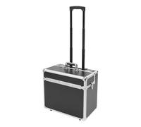 SHZICMY Valise de pilote en aluminium avec roulettes - Avec compartiment pour ordinateur portable et poignée télescopique - Noir - 48,5 x 23 x 39 cm