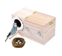 SHZJ Nichoir à oiseaux en bois naturel pour calopsittes, inséparables, perroquets, nichoirs à oiseaux personnalisés, nichoirs à oiseaux