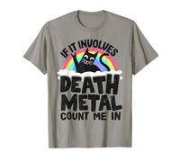 Si ça implique Death Metal Count Me in Cat Metal Rainbow T-Shirt