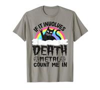 Si ça implique Death Metal Count Me in Cat Metal Rainbow T-Shirt