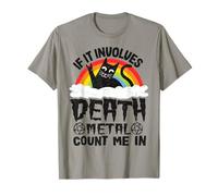 Si ça implique Death Metal Count Me in Cat Metal Rainbow T-Shirt