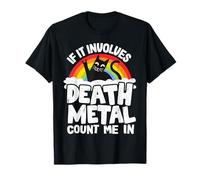 Si ça implique Death Metal Count Me in Cat Metal Rainbow T-Shirt