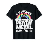 Si ça implique Death Metal Count Me in Cat Metal Rainbow T-Shirt