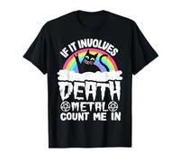 Si ça implique Death Metal Count Me in Cat Metal Rainbow T-Shirt