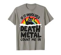 Si ça implique Death Metal Count Me in Cat Metal Rainbow T-Shirt