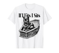 Si ça va, je suis assis, chat noir, cercueil, chat, chat dans un cercueil T-Shirt
