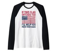 Si ce Drapeau Vous Offense, Je Vous aiderai à Faire Vos valises aux États-Unis Manche Raglan