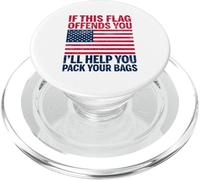 Si ce Drapeau Vous Offense, Je Vous aiderai à Faire Vos valises aux États-Unis PopSockets PopGrip pour MagSafe