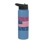 Si ce drapeau vous offense, je vous aiderai à faire vos valises aux États-Unis Stainless Steel Insulated Water Bottle