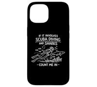 Si Cela implique de la plongée sous-Marine et Que Les Requins comptent sur Moi | Vintage Scuba Coque pour iPhone 15