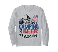 Si Cela implique du Camping et de la bière, Je suis en Train de Boire Un Camping-Car Manche Longue