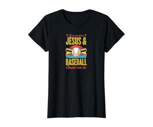 Si Cela implique Jésus et Le Baseball, comptez sur Moi T-Shirt Graphique avec Valeur, Femme, Noir, L