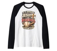 Si Cela implique Jésus ou Baseball Count Me in Christian Fan Manche Raglan