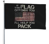 Si Cela Vous Offense Je Vous Aiderai À Faire Vos Valises. Drapeau De Bienvenue Drapeau Jardin Double Face Bannière De Cour Imperméable Pour Fête Ferme Vacances 3X5 Ft