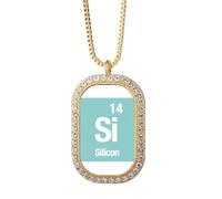 Si Collier avec pendentif en cristal et cristal Doré