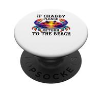 Si Crabby s'il Vous plaît, retournez à la Plage pour des Vacances d'été Amusantes PopSockets PopGrip Adhésif